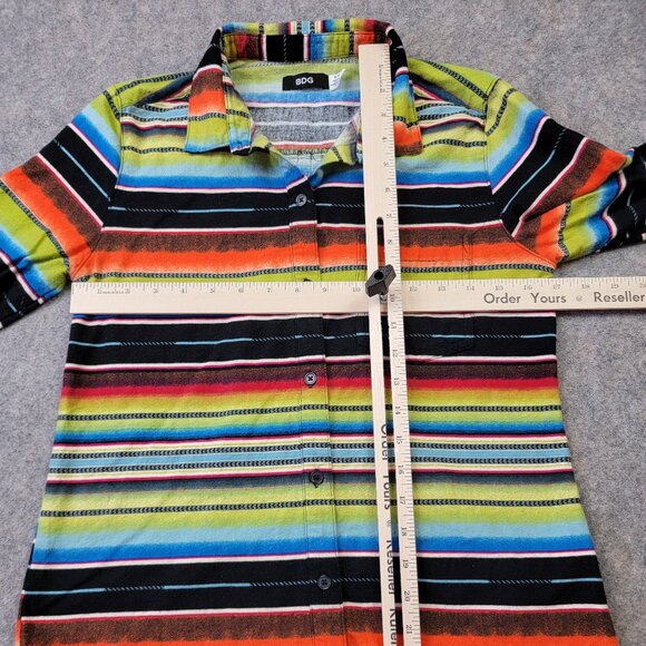 BDG Striped Button Down Shirt Womens Small Multicolor Cotton Southwest - Picture 9 of 11